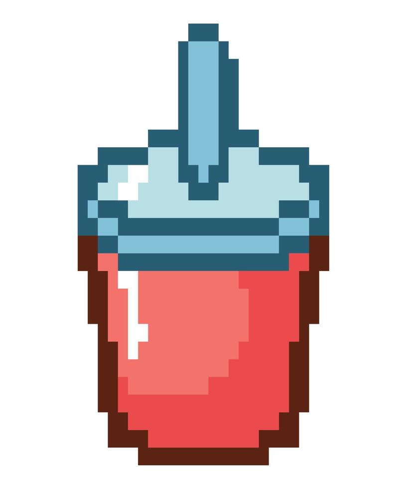 vaso de jugo pixel art vector