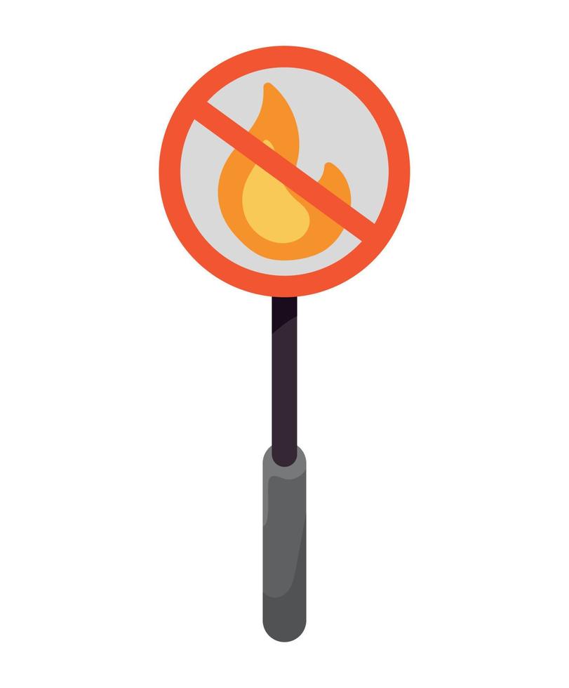 fuego con símbolo prohibido vector