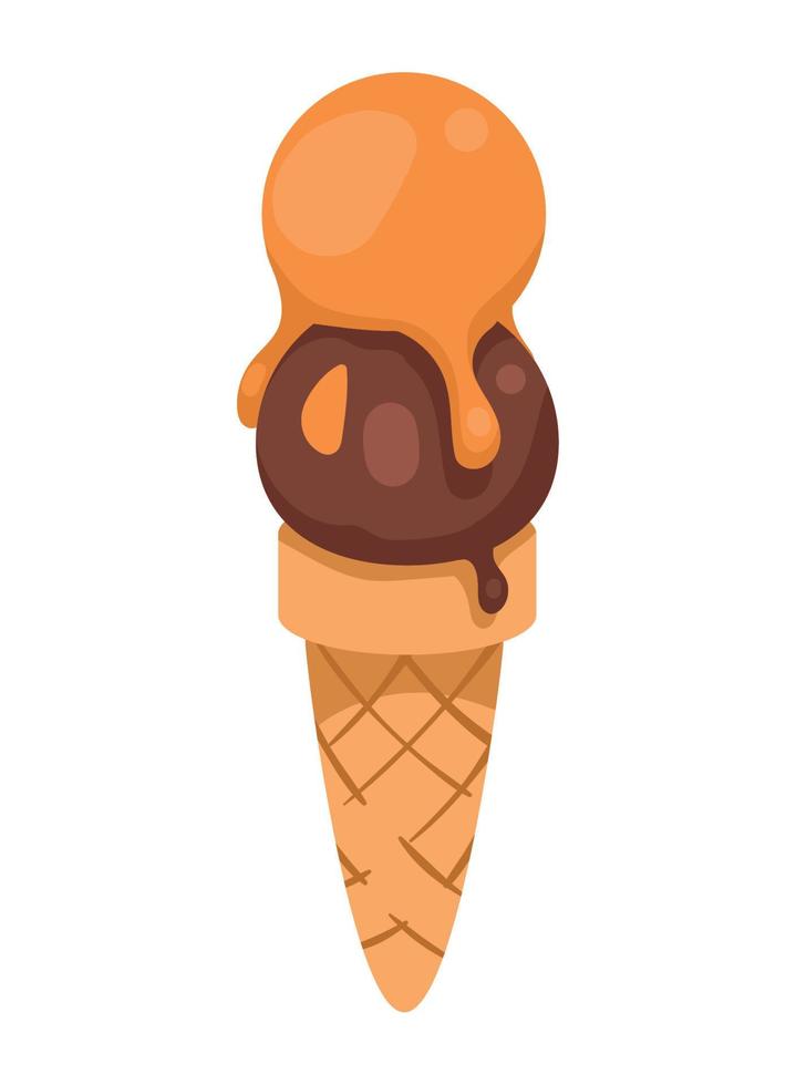 ice cream scoops dessert vector