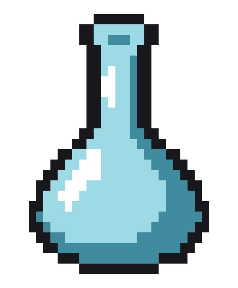 chemical flask pixel art vector