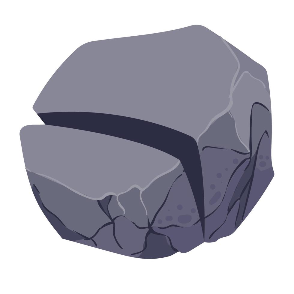 cracked rock icon vector