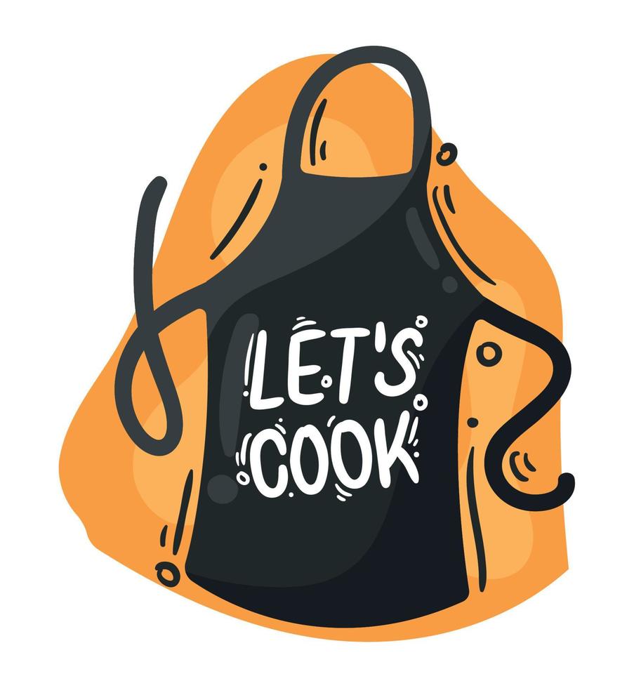 lets cooking, lettering vector