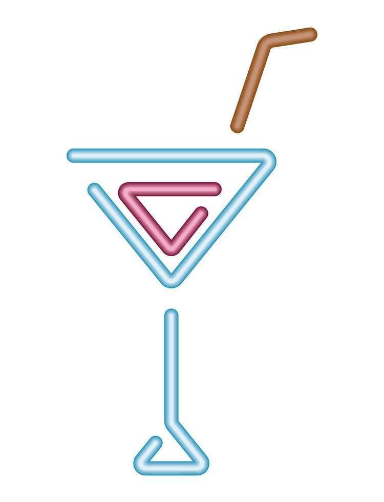 neon cocktail drink vector