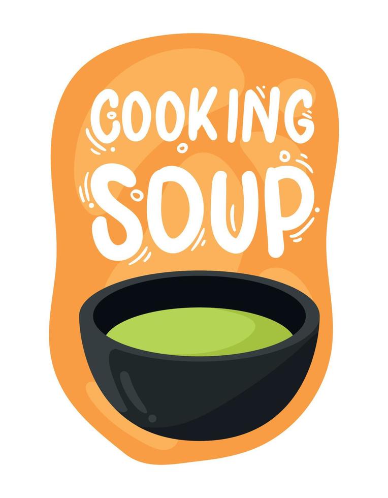 cooking soup, isolated vector