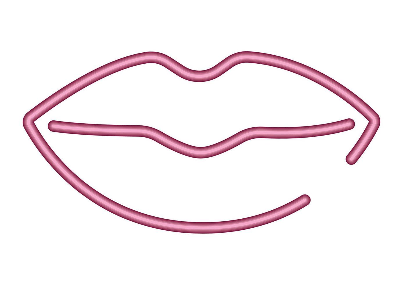 neon female lips vector