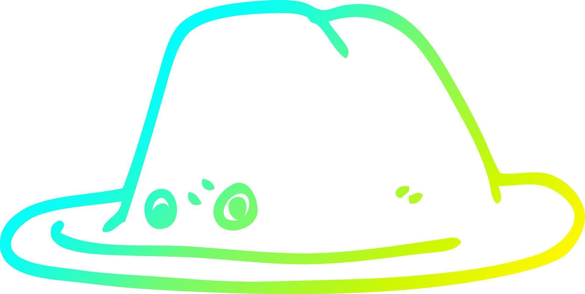 cold gradient line drawing cartoon hat vector