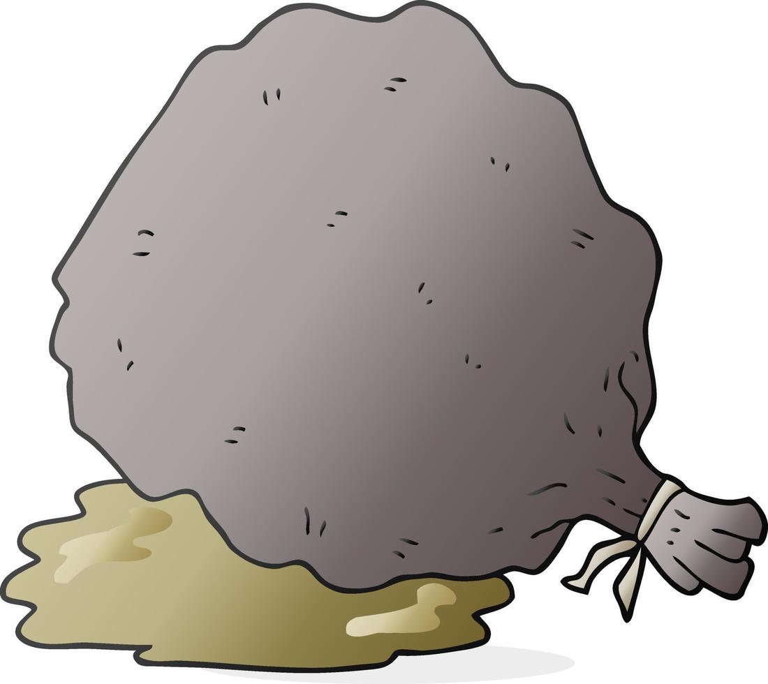 freehand drawn cartoon sack of garbage vector