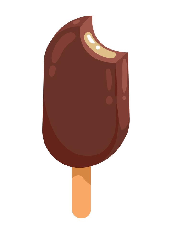 icono de postre de helado de chocolate vector