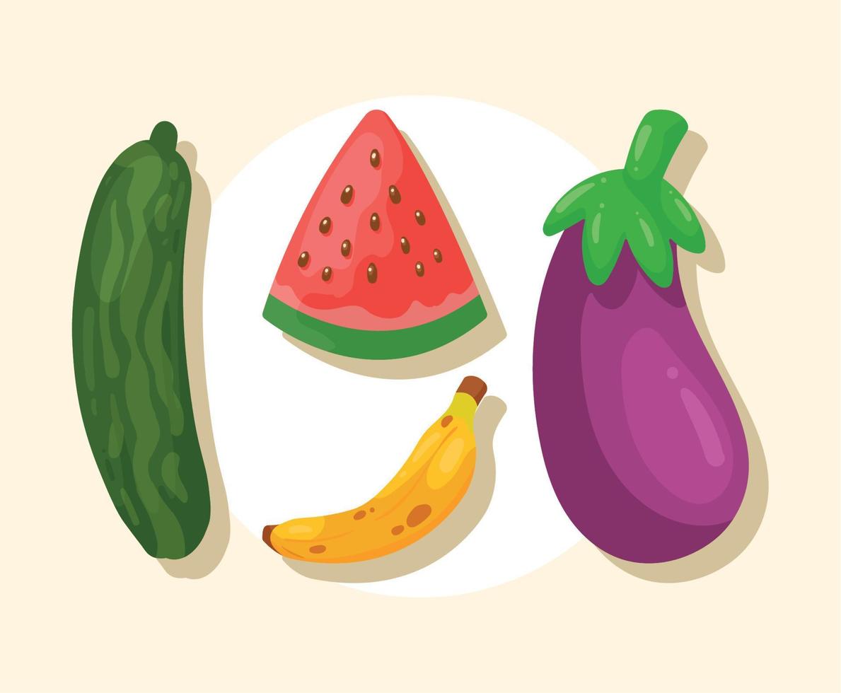 set of health food vector