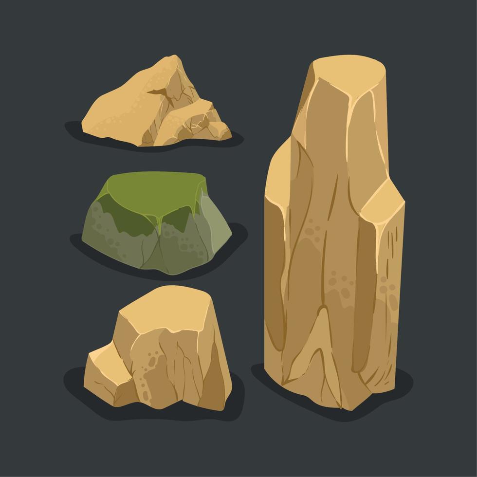 rocks big set vector