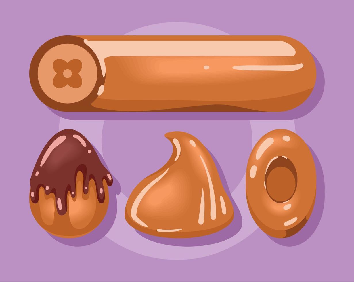 caramel and chocolate vector