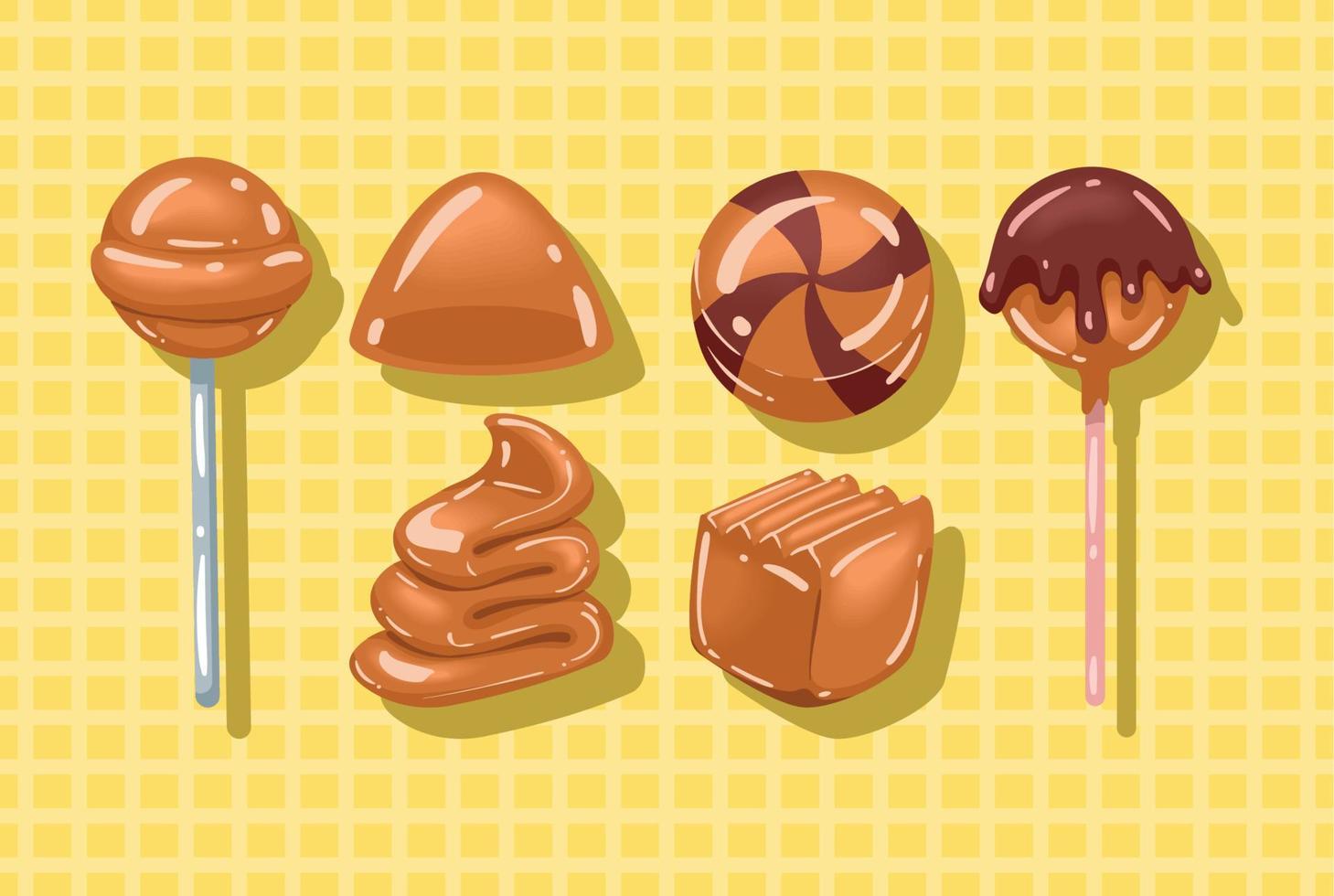 set of candies caramel vector