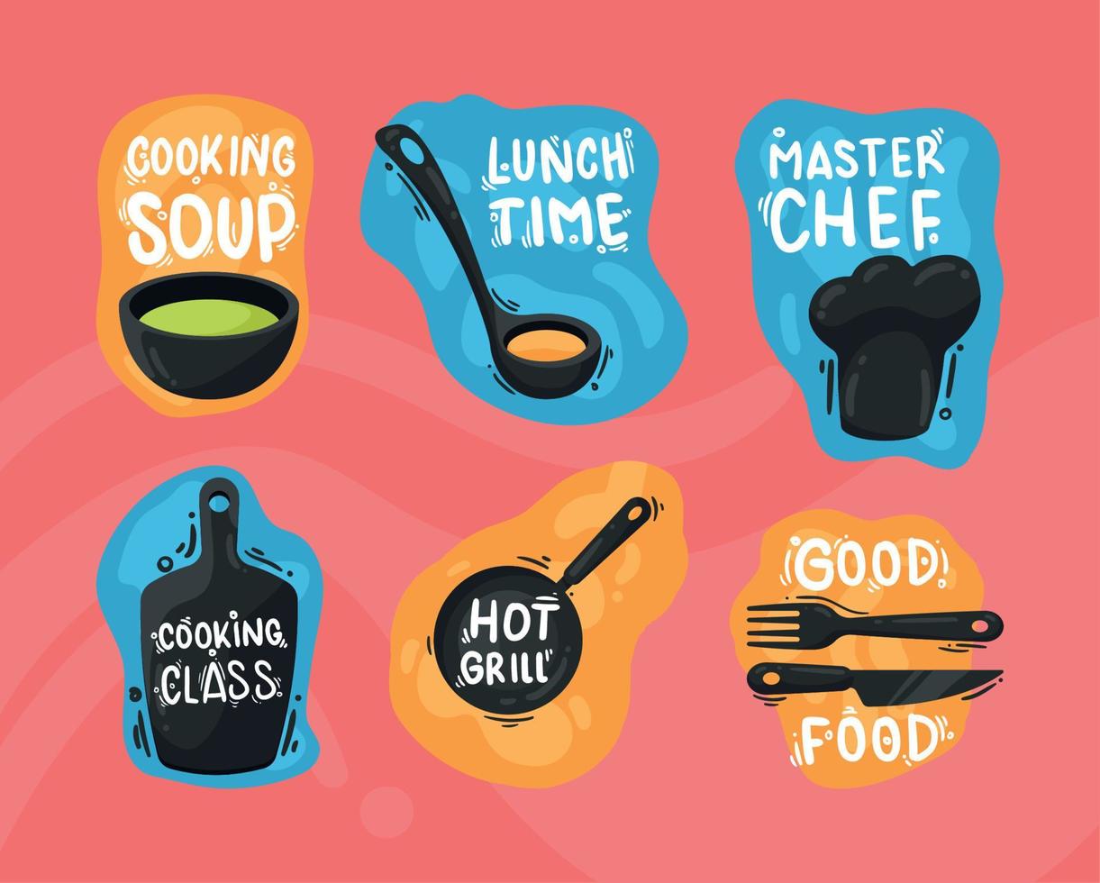 icons, cooking restaurant vector