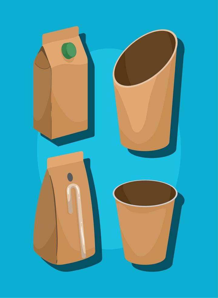 eco containers mockup vector