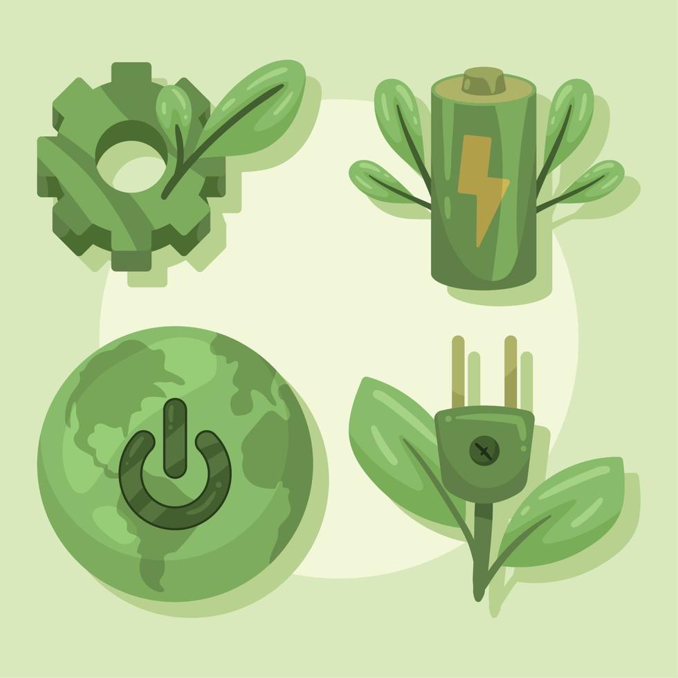 set of green energy vector