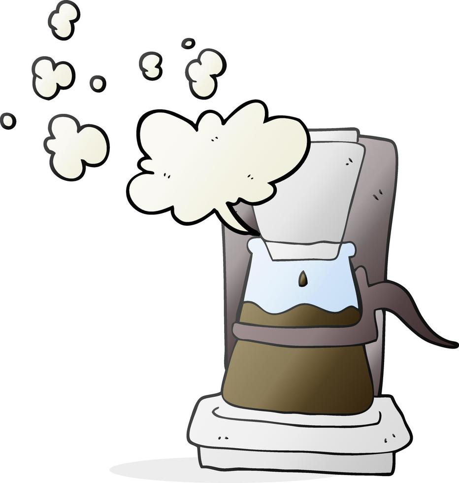 freehand drawn cartoon drip filter coffee maker vector