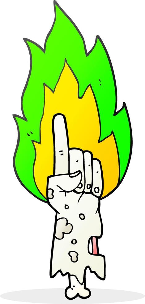 freehand drawn cartoon pointing zombie hand vector