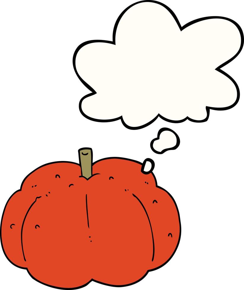 cartoon pumpkin and thought bubble vector