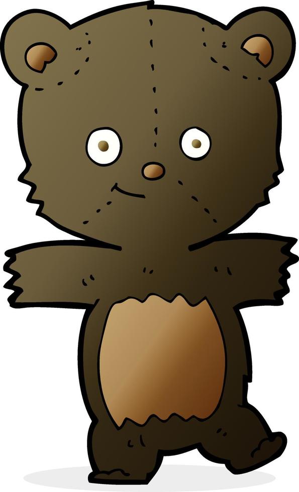 cartoon cute black teddy bear vector