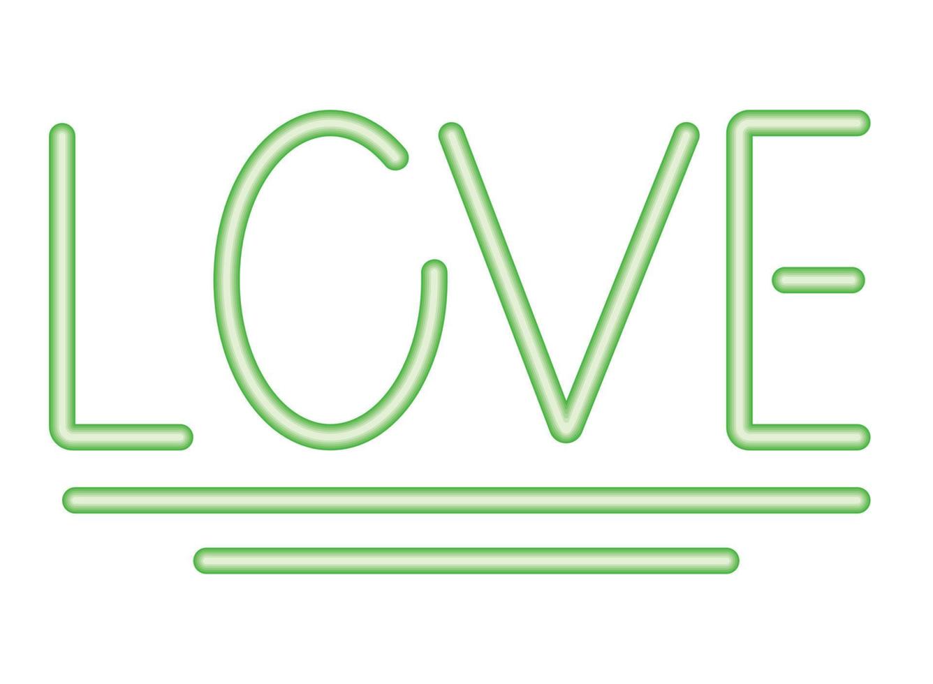 neon love text vector