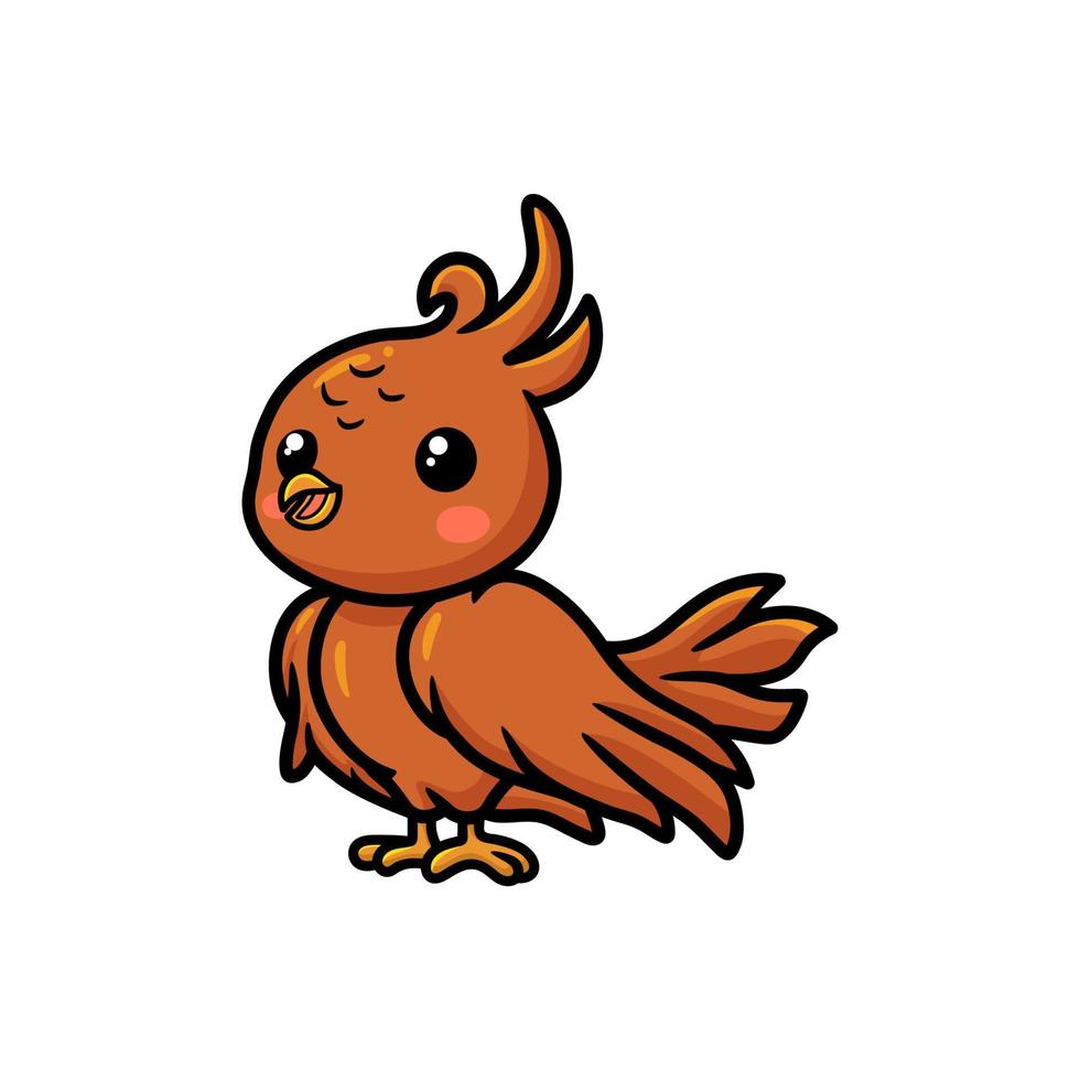 Cute little phoenix cartoon posing vector