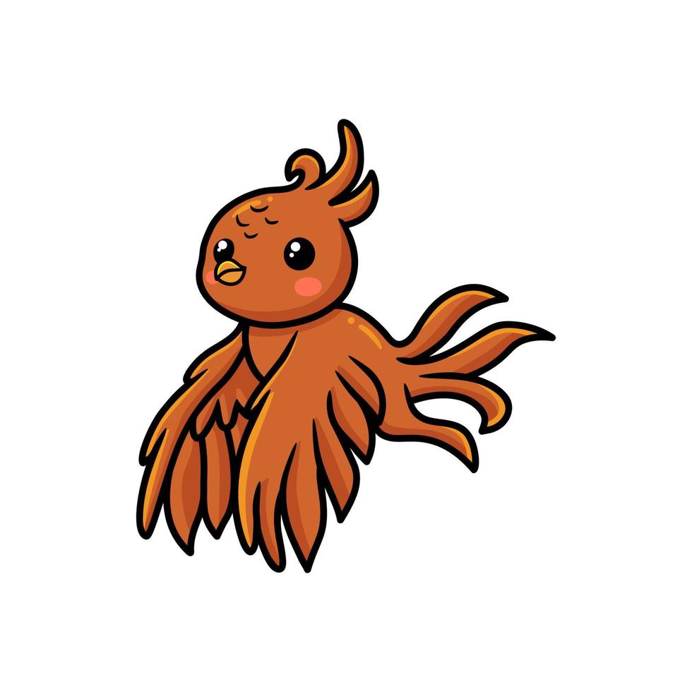 Cute little phoenix cartoon flying vector