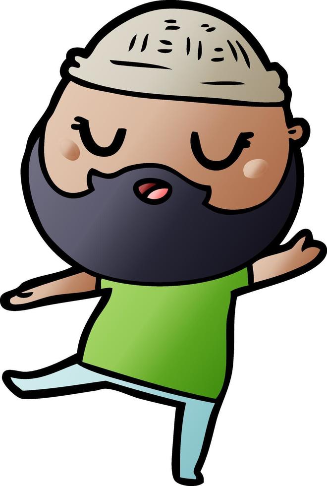 cute cartoon man with beard vector
