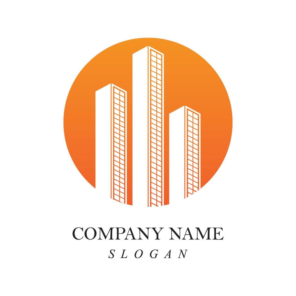 Creative building construction logo design vector