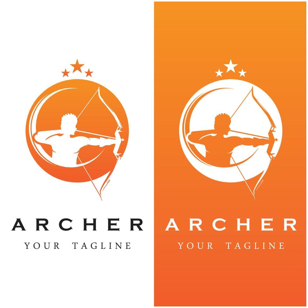 set of archer logo with slogan template vector