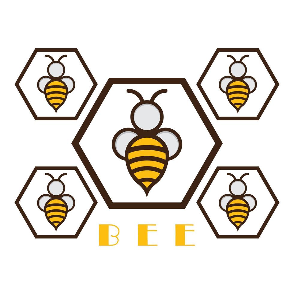 creative bee logo and vector icon image