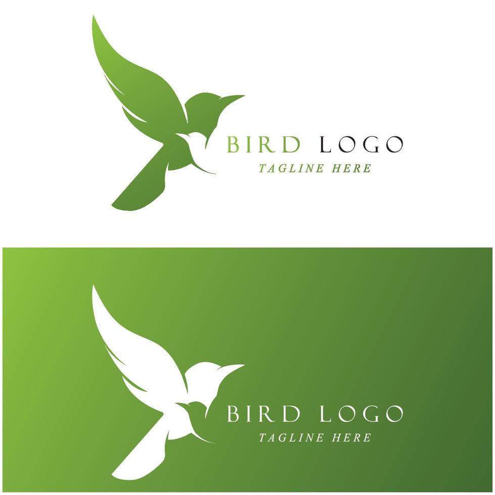 set of creative bird logo with slogan template vector