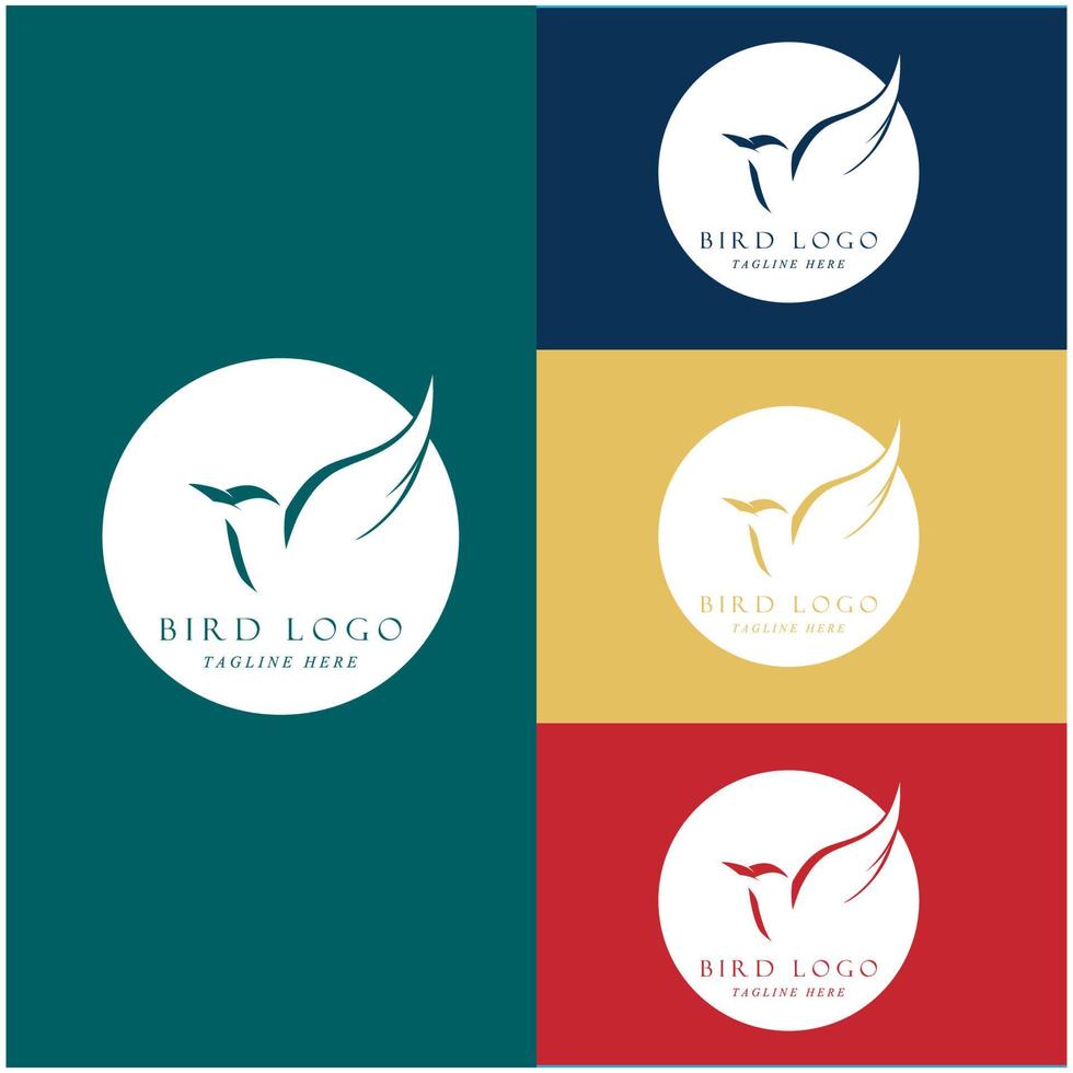 set of creative bird logo with slogan template vector