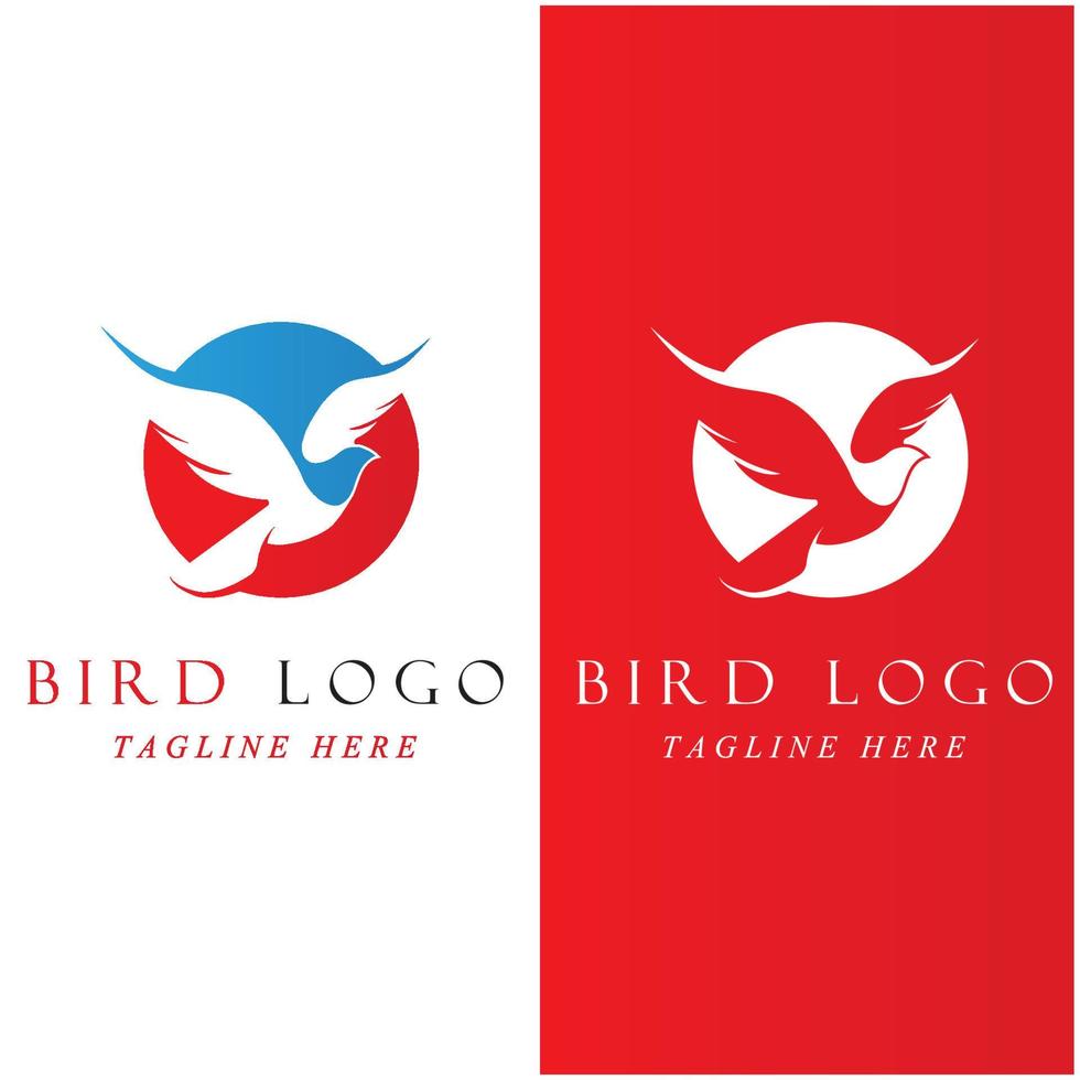 set of creative bird logo with slogan template vector