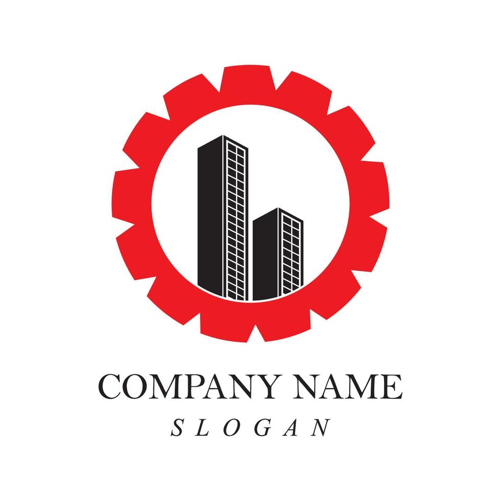 Creative building construction logo design vector
