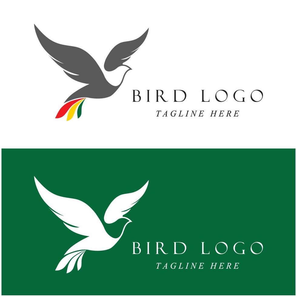 set of creative bird logo with slogan template vector
