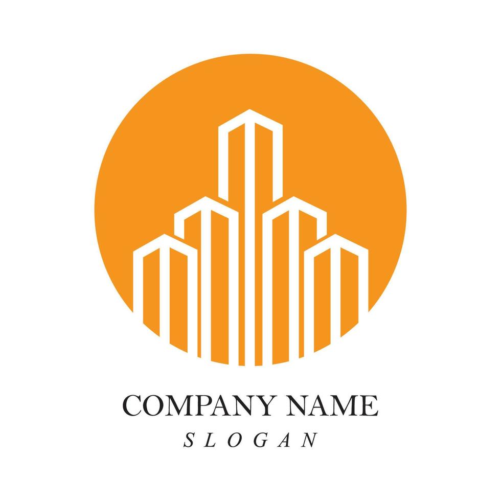 Creative building construction logo design vector