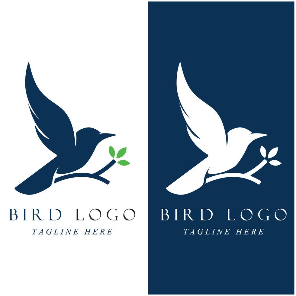 set of creative bird logo with slogan template vector