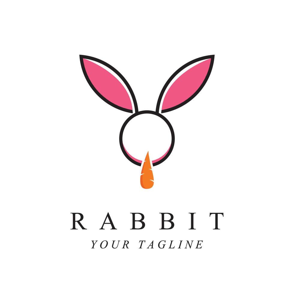 set of creative rabbit with slogan template icon image vector