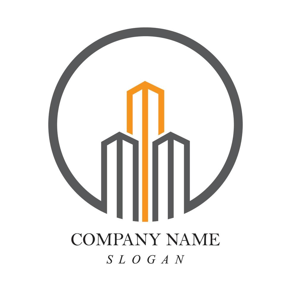 Creative building construction logo design vector
