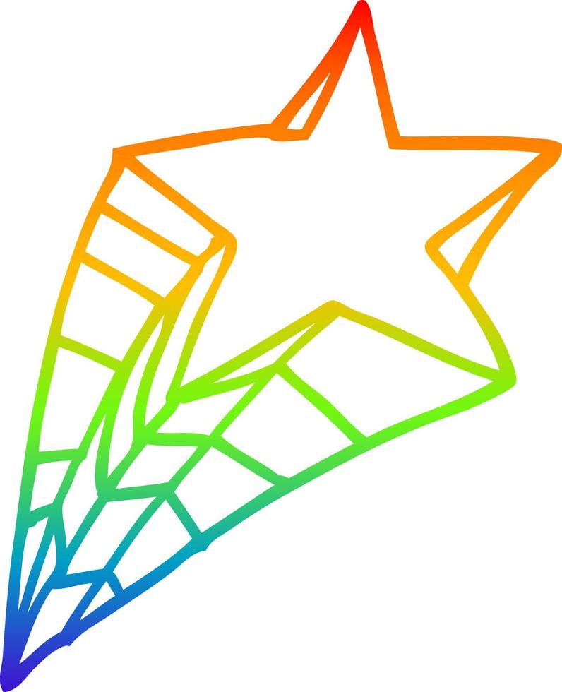 rainbow gradient line drawing decorative star element vector