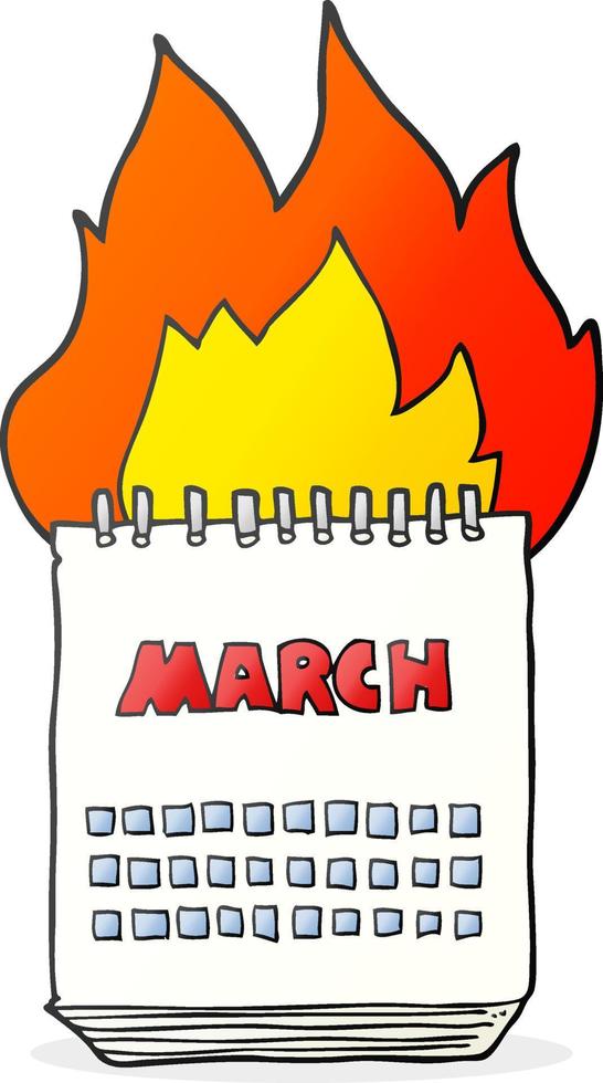 freehand drawn cartoon march calendar vector