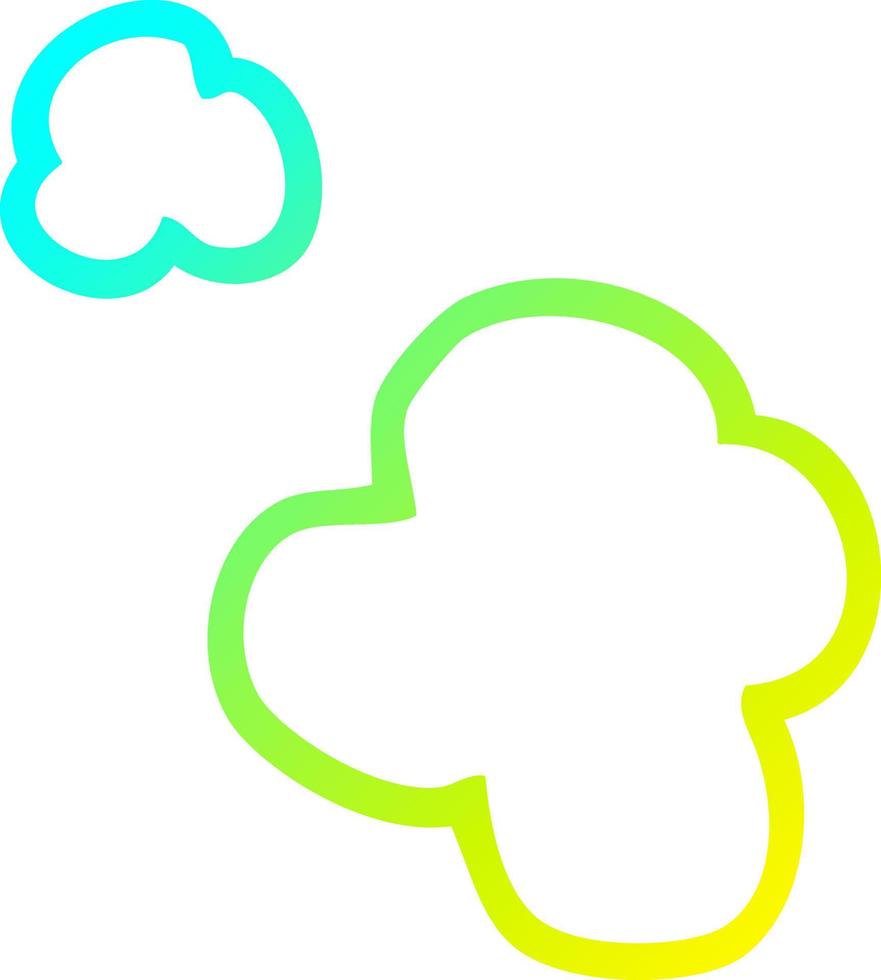 cold gradient line drawing cartoon poof of smoke vector