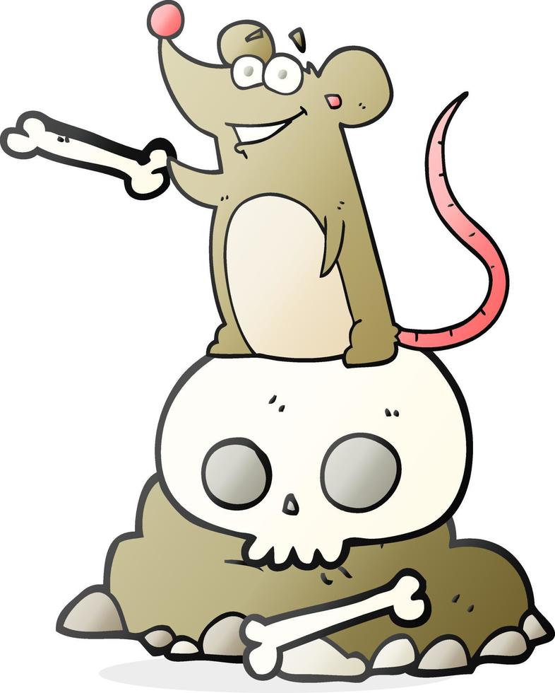 freehand drawn cartoon graveyard rat vector