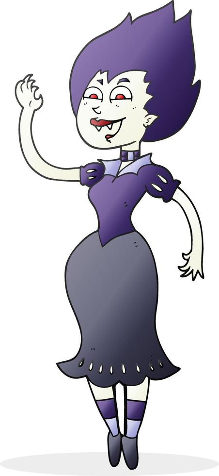 freehand drawn cartoon vampire girl vector