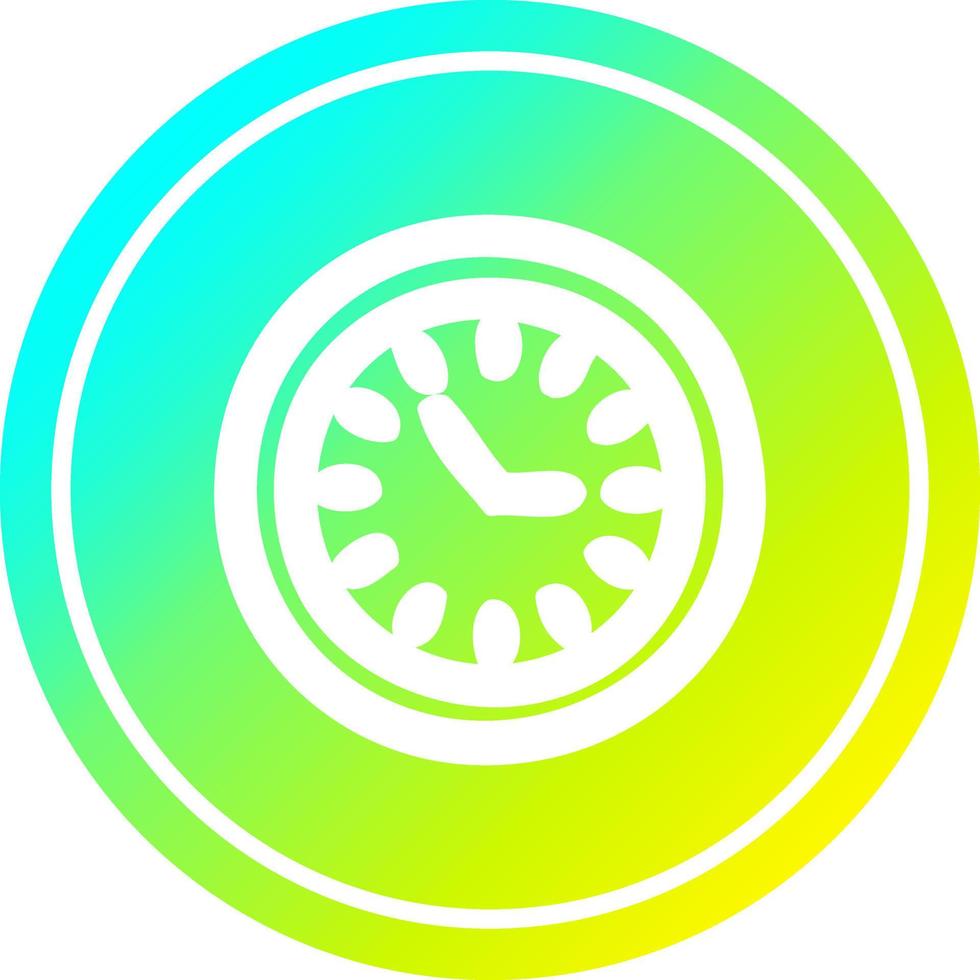 reloj de pared circular en espectro de gradiente frío vector