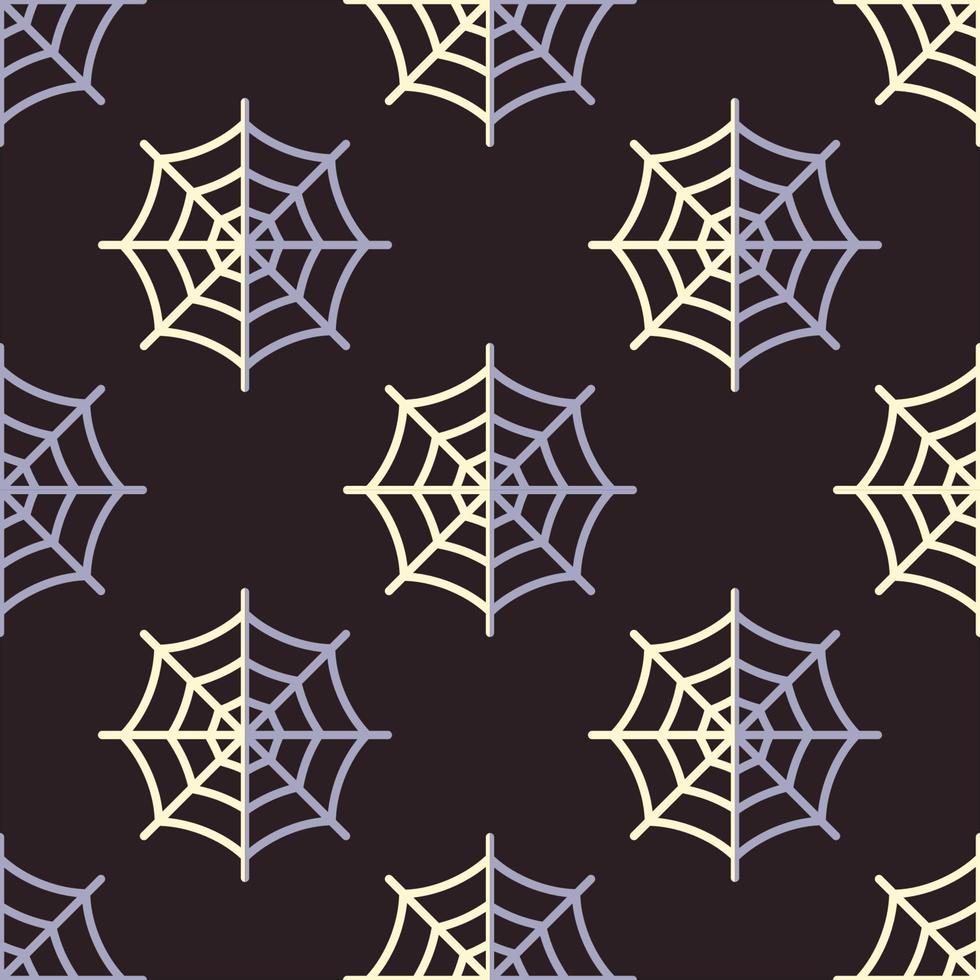 Holiday, fantasy and holiday concept. Seamless pattern of spider web on black background. Perfect for wrapping, fabric, textile, wallpapers, giftboxes, postcards vector