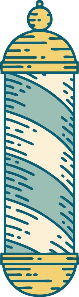 iconic tattoo style image of a barbers pole vector