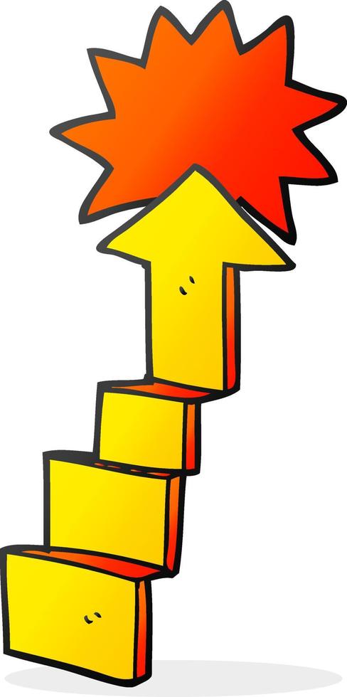 freehand drawn cartoon stepping up arrow vector