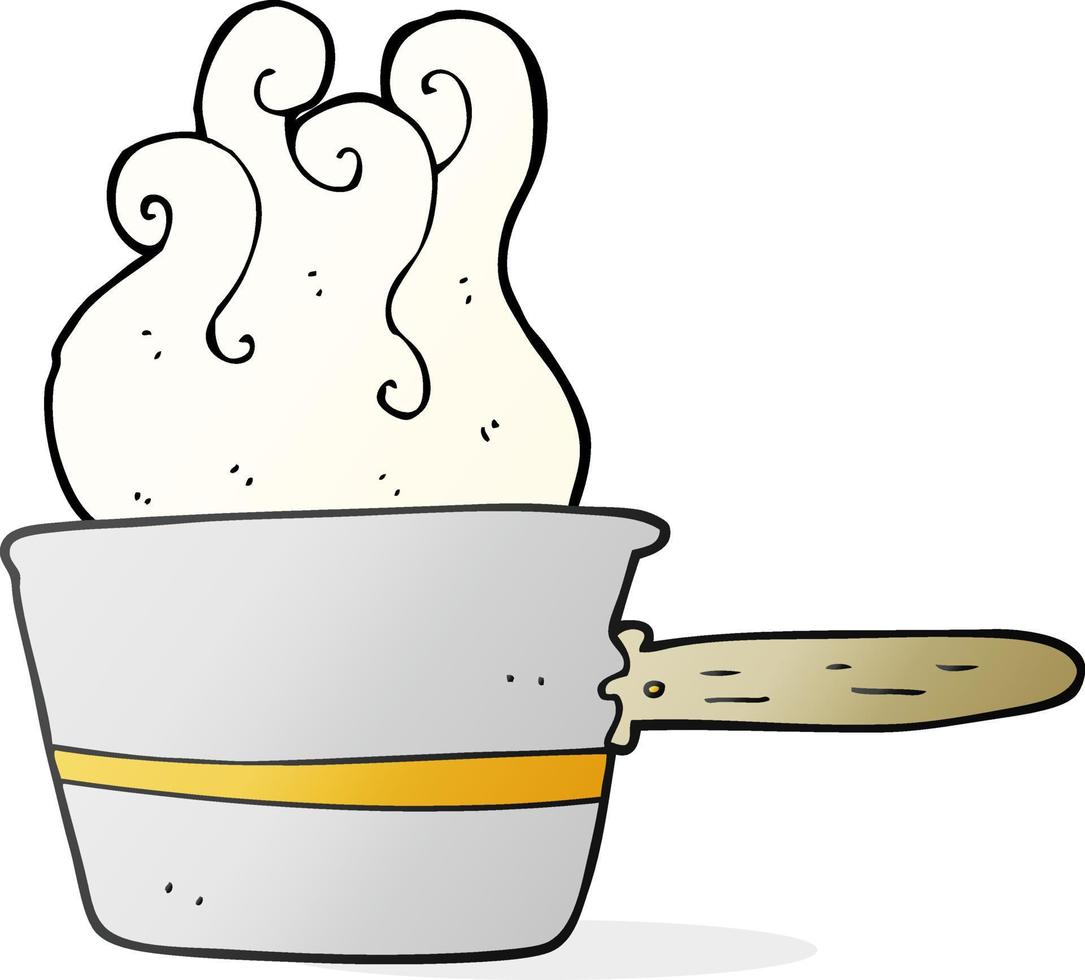 freehand drawn cartoon saucepan cooking vector