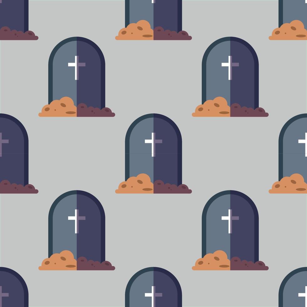 Holiday, fantasy and holiday concept. Seamless pattern of coffin on gray background. Perfect for wrapping, fabric, textile, wallpapers, giftboxes, postcards vector